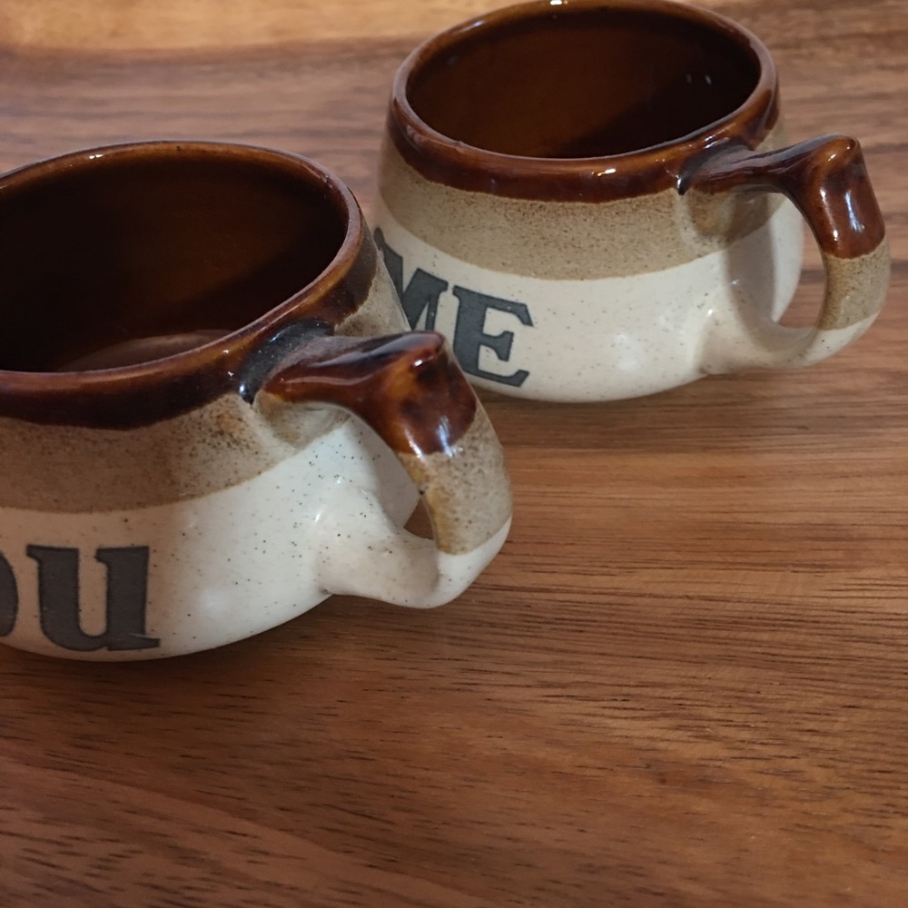 VTG Me and You Stoneware Mugs - Picture 11 of 14